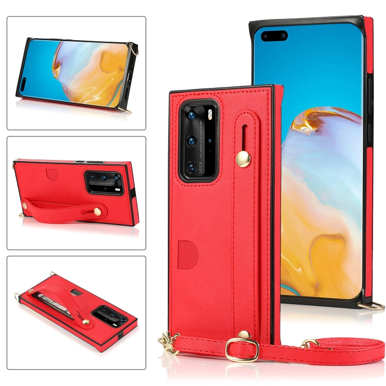 Wrist Strap PU+TPU Shockproof Protective Case with Crossbody Lanyard & Holder & Card Slot, For Huawei Mate 20, For Huawei Mate 20 Lite, For Huawei Mate 20 Pro, For Huawei Mate 30, For Huawei P30, For Huawei P30 Lite, For Huawei P30 Pro, For Huawei P40�...