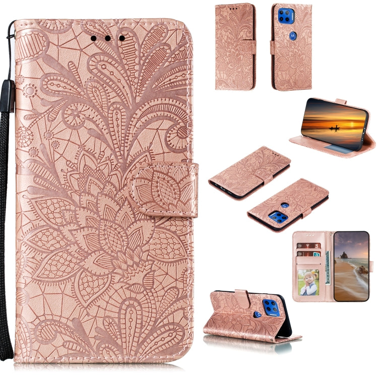 Lace Flower Horizontal Flip Leather Case with Holder & Card Slots & Wallet & Photo Frame, For LG K41S / K51S, For LG K61, For Motorola Moto E (2020) / Moto E7, For Motorola Moto Edge+, For Motorola Moto G Stylus, For Motorola Moto G5 Plus 5G�����������...