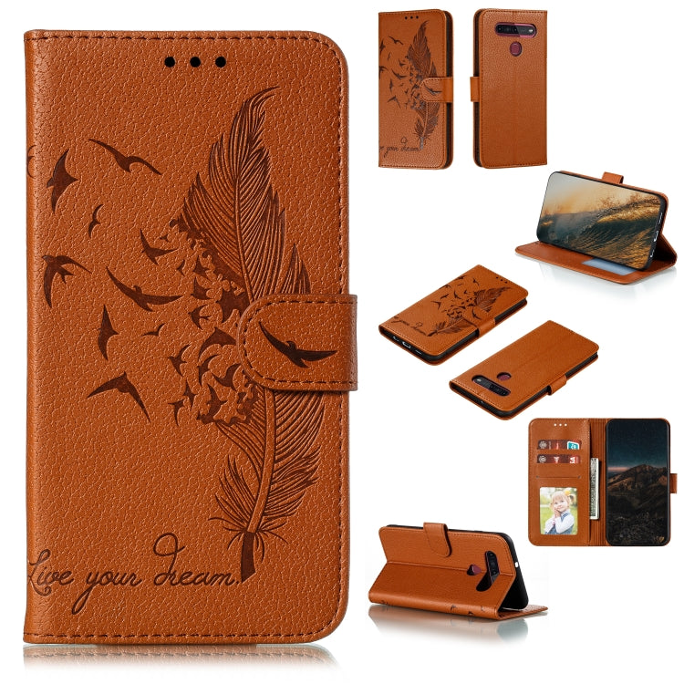 Feather Pattern Litchi Texture Horizontal Flip Leather Case with Wallet & Holder & Card Slots, For LG K41S / K51S, For LG K61, For Huawei Enjoy 20, For Motorola Moto G Stylus, For Google Pixel 5, For Motorola Moto G5 Plus 5G, For Google Pixel 5 XL�����...