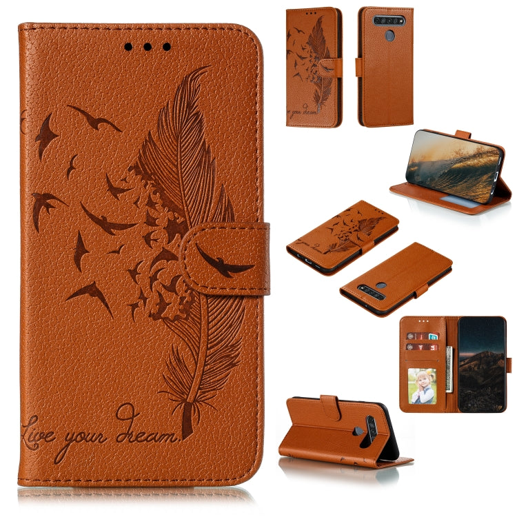 Feather Pattern Litchi Texture Horizontal Flip Leather Case with Wallet & Holder & Card Slots, For LG K41S / K51S, For LG K61, For Huawei Enjoy 20, For Motorola Moto G Stylus, For Google Pixel 5, For Motorola Moto G5 Plus 5G, For Google Pixel 5 XL�����...
