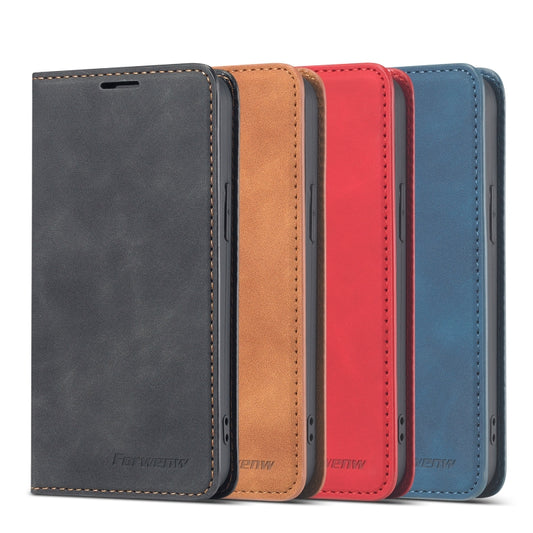 Forwenw Dream Series Magnetic Oil Edge Horizontal Flip Leather Case with Holder & Card Slot & Photo Frame & Wallet