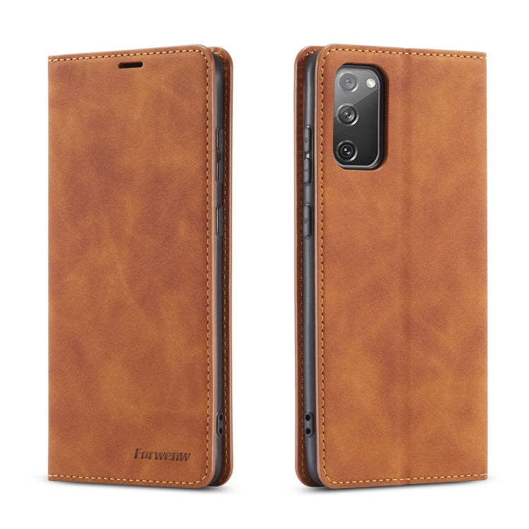 Forwenw Dream Series Magnetic Oil Edge Horizontal Flip Leather Case with Holder & Card Slot & Photo Frame & Wallet