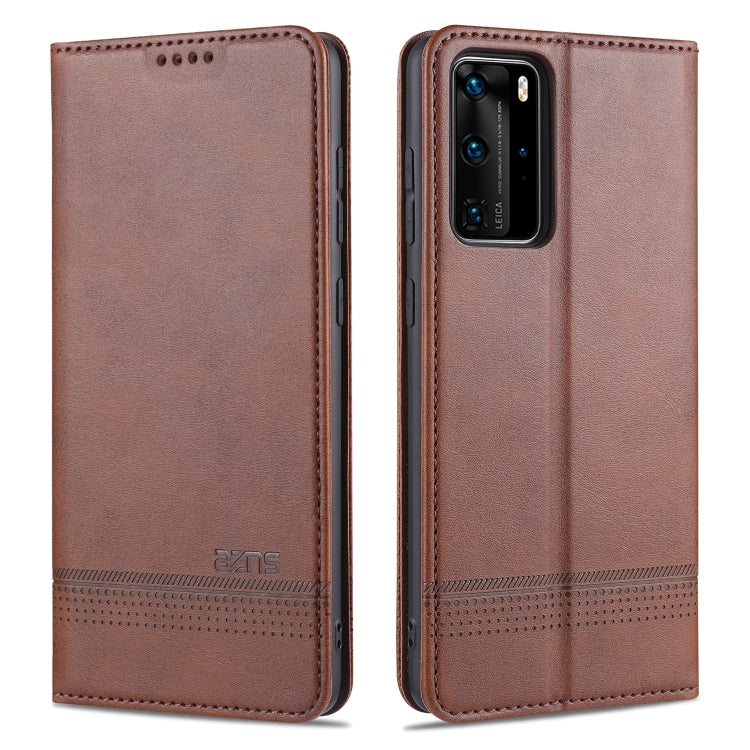 AZNS Magnetic Calf Texture Horizontal Flip Leather Case with Card Slots & Holder & Wallet, For OPPO A91, For Huawei P40, For Huawei P40 Pro, For Samsung Galaxy S10, For Samsung Galaxy S10+, For Samsung Galaxy S20 FE, For Huawei Honor X10 Max
