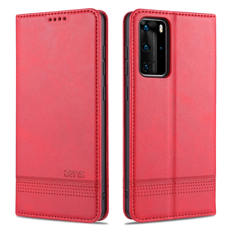 AZNS Magnetic Calf Texture Horizontal Flip Leather Case with Card Slots & Holder & Wallet, For OPPO A91, For Huawei P40, For Huawei P40 Pro, For Samsung Galaxy S10, For Samsung Galaxy S10+, For Samsung Galaxy S20 FE, For Huawei Honor X10 Max