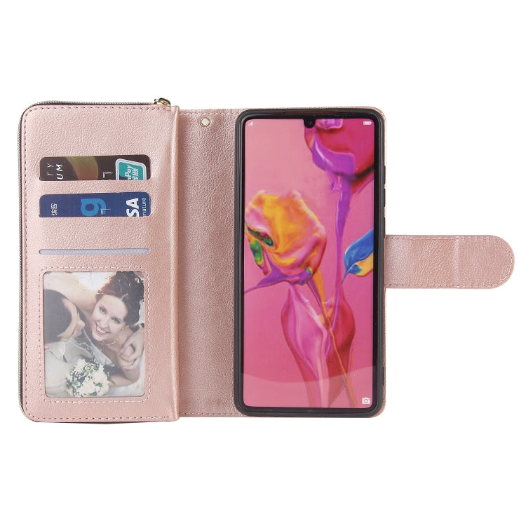 Zipper Wallet Bag Horizontal Flip PU Leather Case with Holder & 9 Card Slots & Wallet & Lanyard & Photo Frame, For Huawei P30, For Huawei P30 Lite, For Huawei P30 Pro, For Huawei P40, For Huawei P40 Lite, For Huawei P40 Pro, For Huawei P40 Pro+��������...