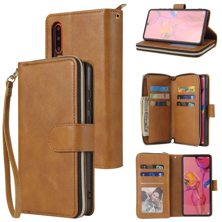 Zipper Wallet Bag Horizontal Flip PU Leather Case with Holder & 9 Card Slots & Wallet & Lanyard & Photo Frame, For Huawei P30, For Huawei P30 Lite, For Huawei P30 Pro, For Huawei P40, For Huawei P40 Lite, For Huawei P40 Pro, For Huawei P40 Pro+��������...