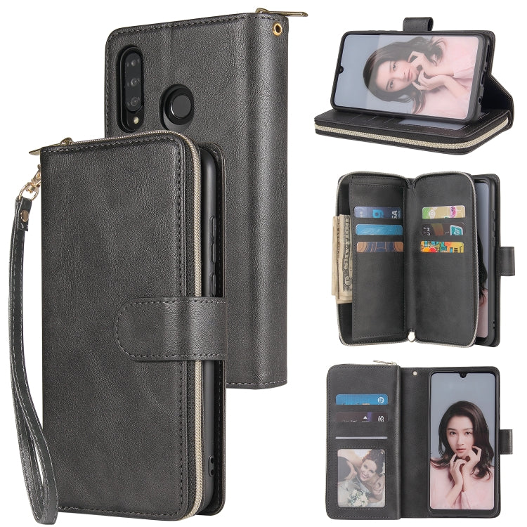 Zipper Wallet Bag Horizontal Flip PU Leather Case with Holder & 9 Card Slots & Wallet & Lanyard & Photo Frame, For Huawei P30, For Huawei P30 Lite, For Huawei P30 Pro, For Huawei P40, For Huawei P40 Lite, For Huawei P40 Pro, For Huawei P40 Pro+��������...