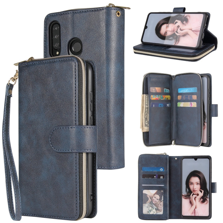 Zipper Wallet Bag Horizontal Flip PU Leather Case with Holder & 9 Card Slots & Wallet & Lanyard & Photo Frame, For Huawei P30, For Huawei P30 Lite, For Huawei P30 Pro, For Huawei P40, For Huawei P40 Lite, For Huawei P40 Pro, For Huawei P40 Pro+��������...