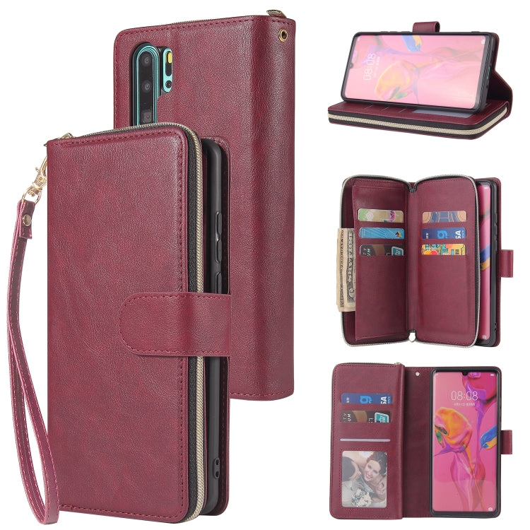 Zipper Wallet Bag Horizontal Flip PU Leather Case with Holder & 9 Card Slots & Wallet & Lanyard & Photo Frame, For Huawei P30, For Huawei P30 Lite, For Huawei P30 Pro, For Huawei P40, For Huawei P40 Lite, For Huawei P40 Pro, For Huawei P40 Pro+��������...