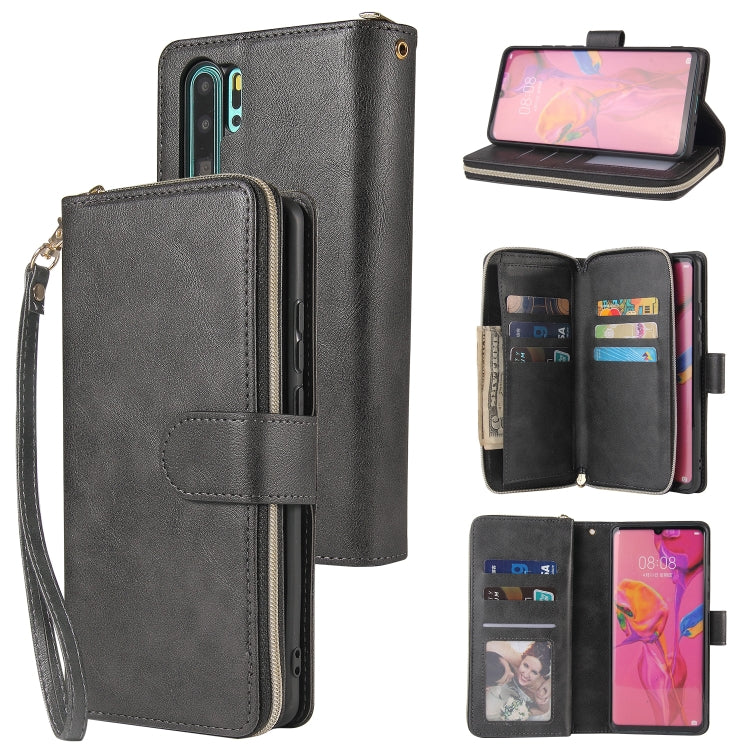 Zipper Wallet Bag Horizontal Flip PU Leather Case with Holder & 9 Card Slots & Wallet & Lanyard & Photo Frame, For Huawei P30, For Huawei P30 Lite, For Huawei P30 Pro, For Huawei P40, For Huawei P40 Lite, For Huawei P40 Pro, For Huawei P40 Pro+��������...