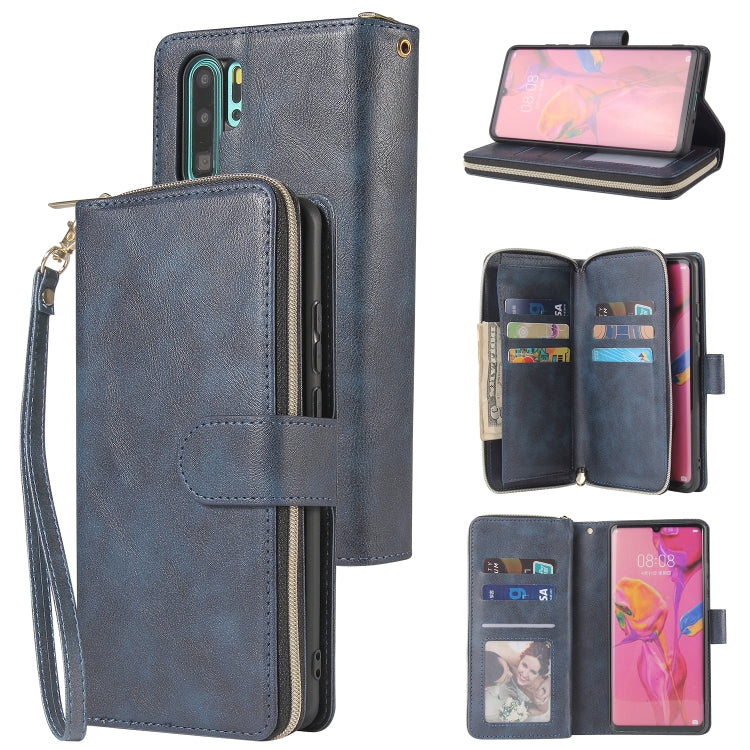 Zipper Wallet Bag Horizontal Flip PU Leather Case with Holder & 9 Card Slots & Wallet & Lanyard & Photo Frame, For Huawei P30, For Huawei P30 Lite, For Huawei P30 Pro, For Huawei P40, For Huawei P40 Lite, For Huawei P40 Pro, For Huawei P40 Pro+��������...