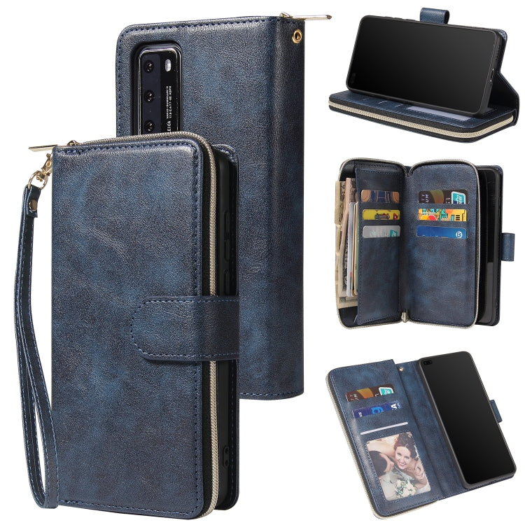 Zipper Wallet Bag Horizontal Flip PU Leather Case with Holder & 9 Card Slots & Wallet & Lanyard & Photo Frame, For Huawei P30, For Huawei P30 Lite, For Huawei P30 Pro, For Huawei P40, For Huawei P40 Lite, For Huawei P40 Pro, For Huawei P40 Pro+��������...