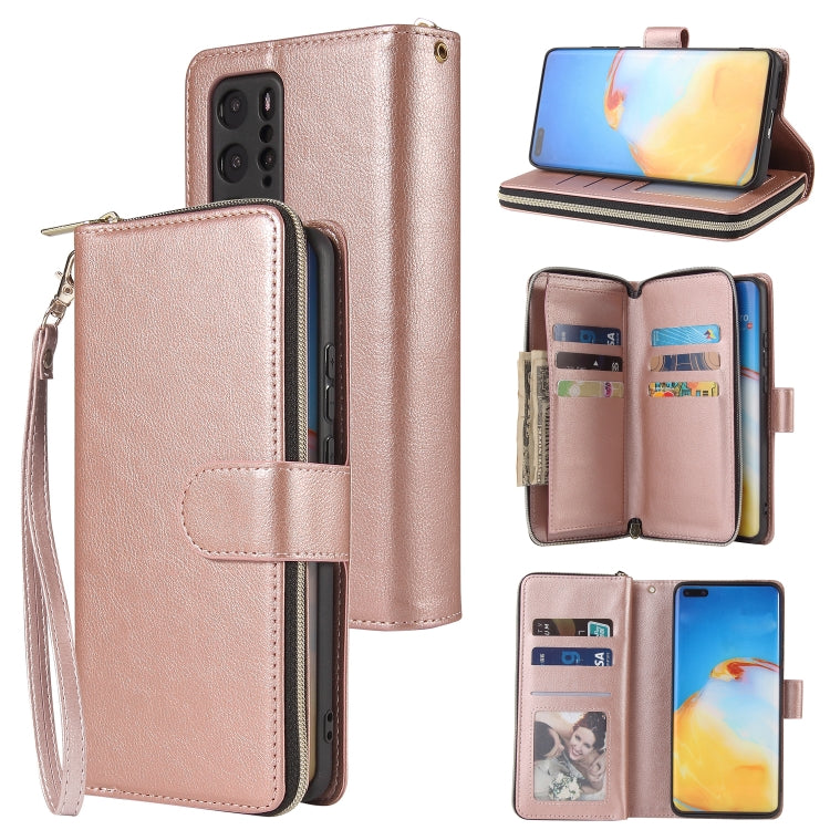 Zipper Wallet Bag Horizontal Flip PU Leather Case with Holder & 9 Card Slots & Wallet & Lanyard & Photo Frame, For Huawei P30, For Huawei P30 Lite, For Huawei P30 Pro, For Huawei P40, For Huawei P40 Lite, For Huawei P40 Pro, For Huawei P40 Pro+��������...