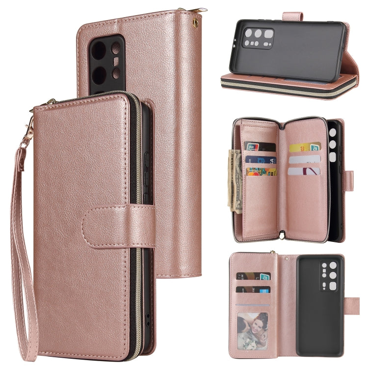 Zipper Wallet Bag Horizontal Flip PU Leather Case with Holder & 9 Card Slots & Wallet & Lanyard & Photo Frame, For Huawei P30, For Huawei P30 Lite, For Huawei P30 Pro, For Huawei P40, For Huawei P40 Lite, For Huawei P40 Pro, For Huawei P40 Pro+��������...