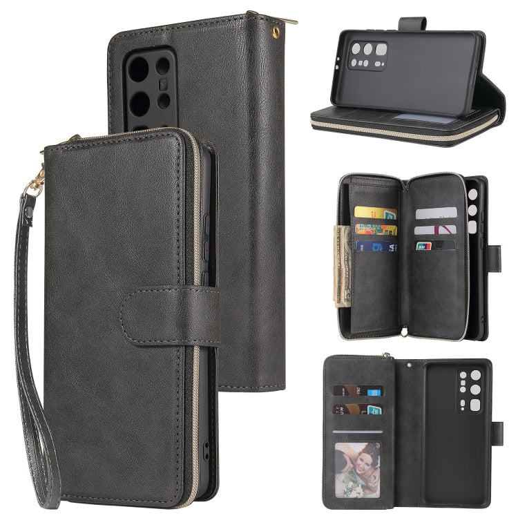 Zipper Wallet Bag Horizontal Flip PU Leather Case with Holder & 9 Card Slots & Wallet & Lanyard & Photo Frame, For Huawei P30, For Huawei P30 Lite, For Huawei P30 Pro, For Huawei P40, For Huawei P40 Lite, For Huawei P40 Pro, For Huawei P40 Pro+��������...