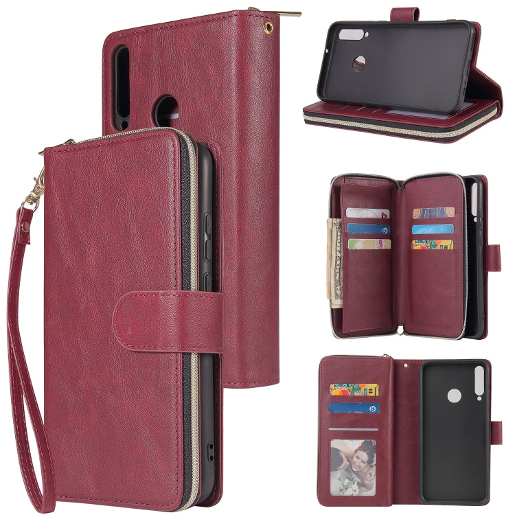 Zipper Wallet Bag Horizontal Flip PU Leather Case with Holder & 9 Card Slots & Wallet & Lanyard & Photo Frame, For Huawei P30, For Huawei P30 Lite, For Huawei P30 Pro, For Huawei P40, For Huawei P40 Lite, For Huawei P40 Pro, For Huawei P40 Pro+��������...