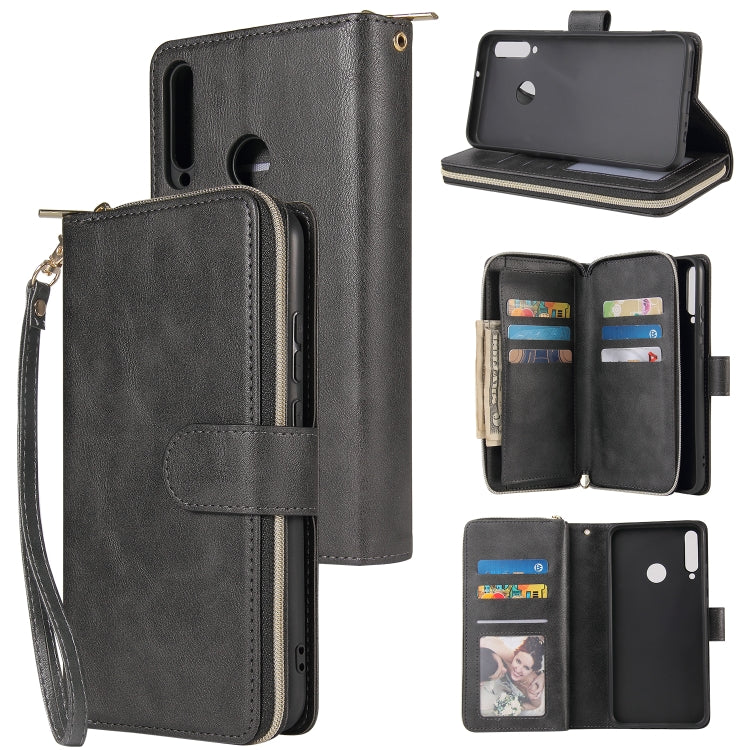Zipper Wallet Bag Horizontal Flip PU Leather Case with Holder & 9 Card Slots & Wallet & Lanyard & Photo Frame, For Huawei P30, For Huawei P30 Lite, For Huawei P30 Pro, For Huawei P40, For Huawei P40 Lite, For Huawei P40 Pro, For Huawei P40 Pro+��������...