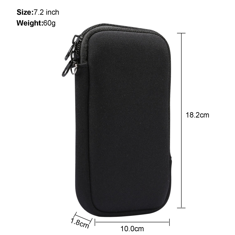 Universal Elasticity Zipper Protective Case Storage Bag with Lanyard For Huawei Mate 20 X / 7.2 inch Smart Phones, For Huawei Mate 20 X