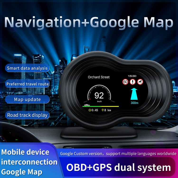 F9 OBD2 + GPS Mode Car HUD Head-up Display Speed / Water Temperature / Voltage Display, F9 OBD2 GPS
