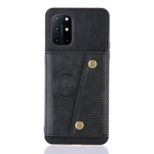 Double Buckle PU + TPU Shockproof Magnetic Protective Case with Card Slots & Holder