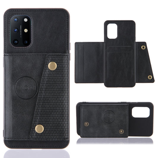 Double Buckle PU + TPU Shockproof Magnetic Protective Case with Card Slots & Holder