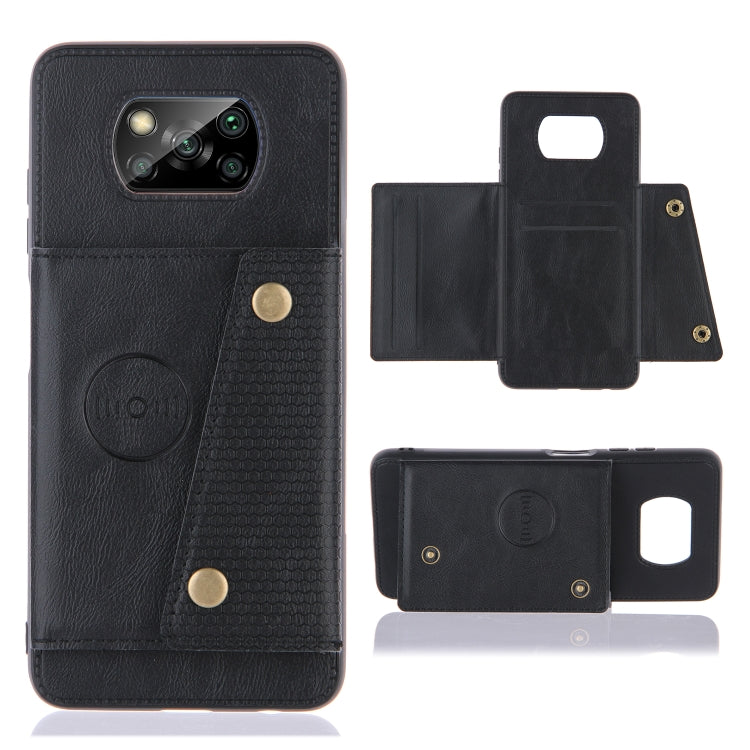 Double Buckle PU + TPU Shockproof Magnetic Protective Case with Card Slots & Holder, For OnePlus 8T, For OPPO Realme 7 5G, For OPPO Realme 7i, For OPPO Realme 7 Pro, For Xiaomi Poco X3