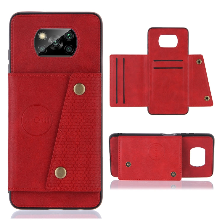 Double Buckle PU + TPU Shockproof Magnetic Protective Case with Card Slots & Holder, For OnePlus 8T, For OPPO Realme 7 5G, For OPPO Realme 7i, For OPPO Realme 7 Pro, For Xiaomi Poco X3