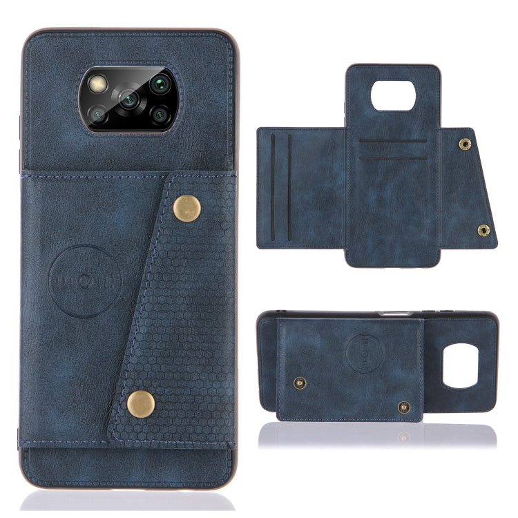 Double Buckle PU + TPU Shockproof Magnetic Protective Case with Card Slots & Holder, For OnePlus 8T, For OPPO Realme 7 5G, For OPPO Realme 7i, For OPPO Realme 7 Pro, For Xiaomi Poco X3