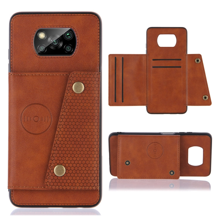 Double Buckle PU + TPU Shockproof Magnetic Protective Case with Card Slots & Holder, For OnePlus 8T, For OPPO Realme 7 5G, For OPPO Realme 7i, For OPPO Realme 7 Pro, For Xiaomi Poco X3
