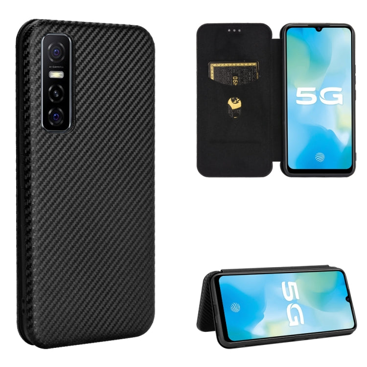 Carbon Fiber Texture Magnetic Horizontal Flip TPU + PC + PU Leather Case with Card Slot, For OPPO Realme 7i, For vivo V20 4G (Indian Version), For vivo Y73s, For Asus Zenfone Max (M2) ZB633KL, For Nokia 3.4, For Oukitel C21