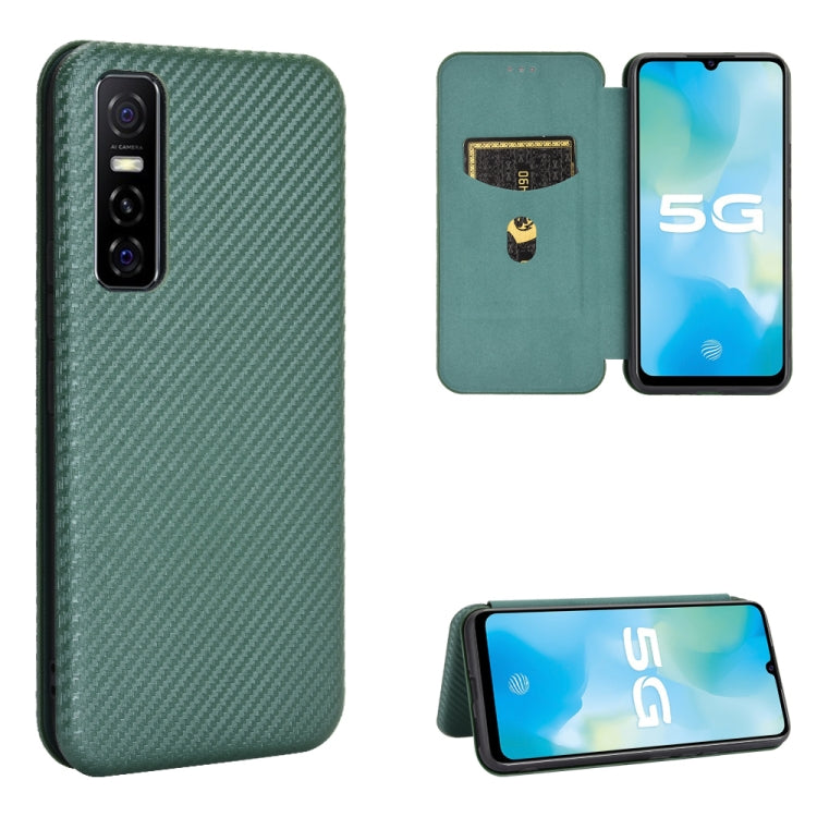 Carbon Fiber Texture Magnetic Horizontal Flip TPU + PC + PU Leather Case with Card Slot, For OPPO Realme 7i, For vivo V20 4G (Indian Version), For vivo Y73s, For Asus Zenfone Max (M2) ZB633KL, For Nokia 3.4, For Oukitel C21