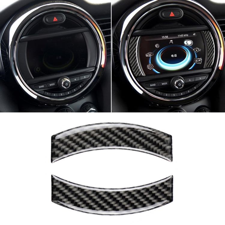 2 PCS Car F Chassis Navigation Panel Carbon Fiber Decorative Sticker for BMW Mini Cooper Countryman Clubman F54 / F55 / F56 / F60, For BMW Mini F55