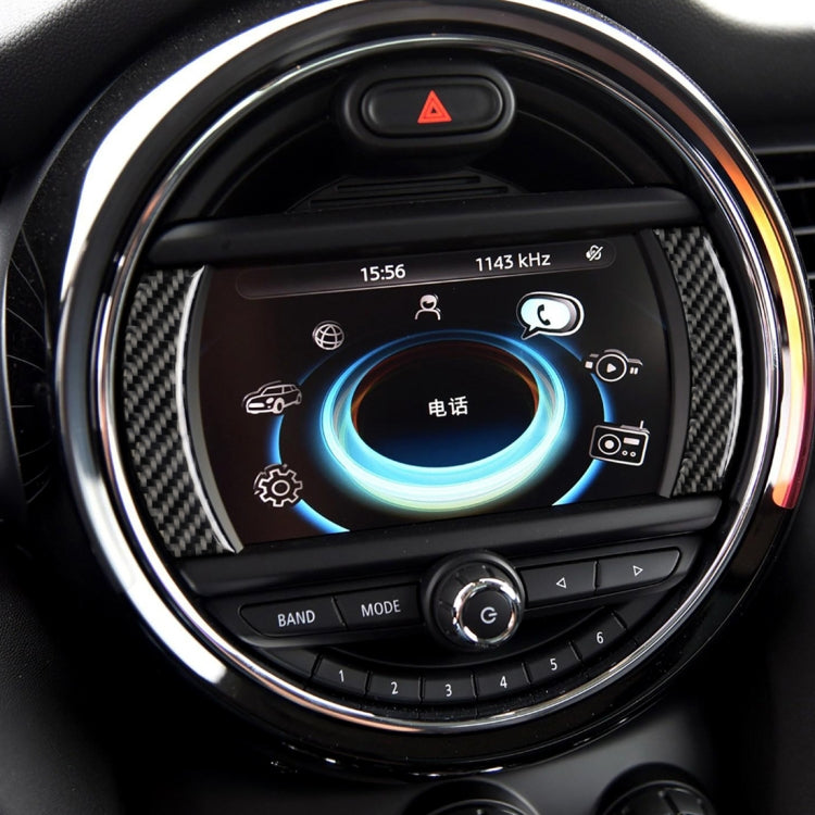 2 PCS Car F Chassis Navigation Panel Carbon Fiber Decorative Sticker for BMW Mini Cooper Countryman Clubman F54 / F55 / F56 / F60, For BMW Mini F55