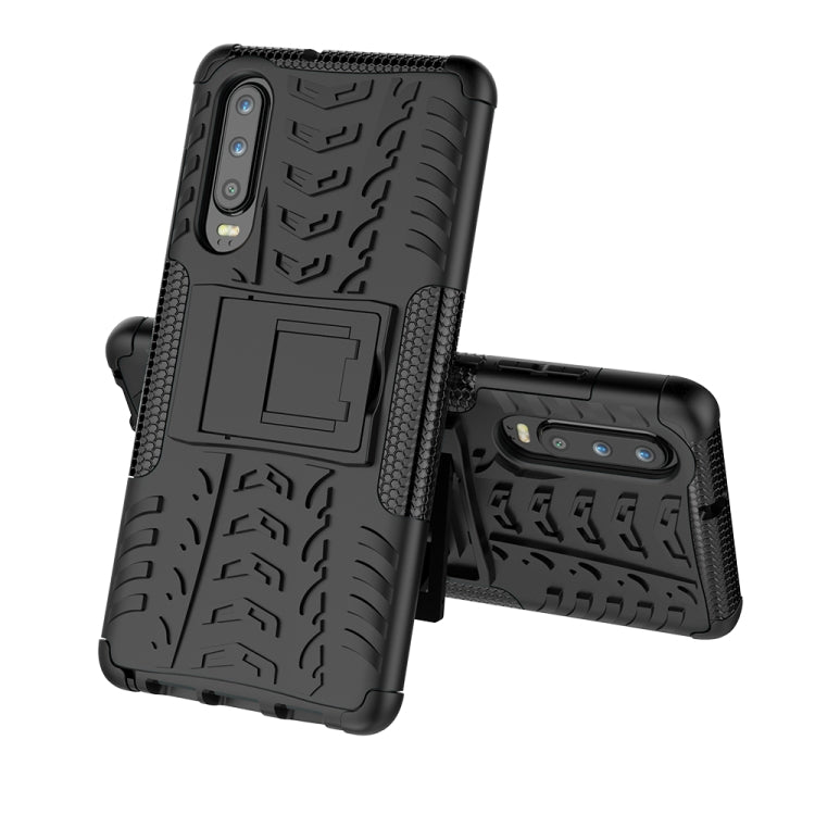 Tire Texture TPU+PC Shockproof Case for Huawei P30, with Holder, For Huawei P30