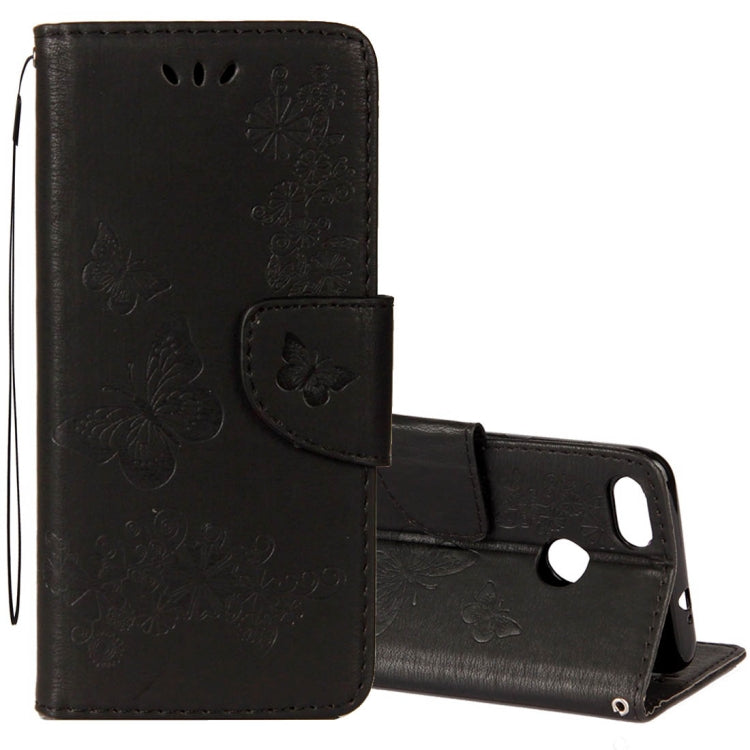 For Huawei  P9 Lite Mini Vintage Embossed Floral Butterfly Pattern Horizontal Flip Leather Case with Card Slot & Holder & Wallet & Lanyard , For P9 Lite Mini