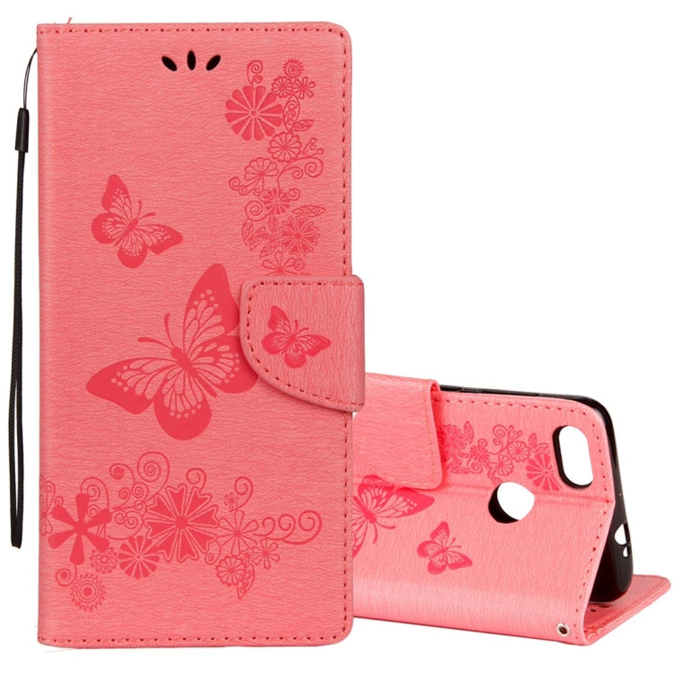 For Huawei  P9 Lite Mini Vintage Embossed Floral Butterfly Pattern Horizontal Flip Leather Case with Card Slot & Holder & Wallet & Lanyard , For P9 Lite Mini