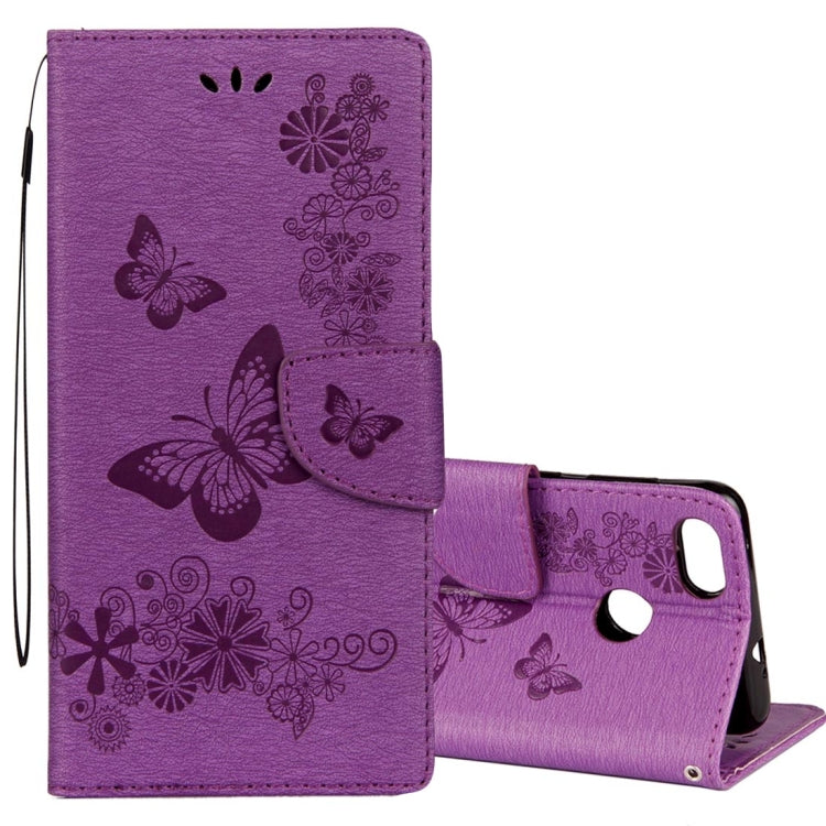 For Huawei  P9 Lite Mini Vintage Embossed Floral Butterfly Pattern Horizontal Flip Leather Case with Card Slot & Holder & Wallet & Lanyard , For P9 Lite Mini