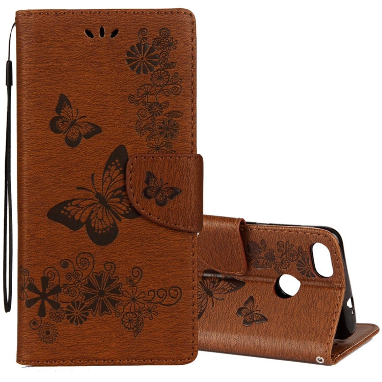 For Huawei  P9 Lite Mini Vintage Embossed Floral Butterfly Pattern Horizontal Flip Leather Case with Card Slot & Holder & Wallet & Lanyard , For P9 Lite Mini