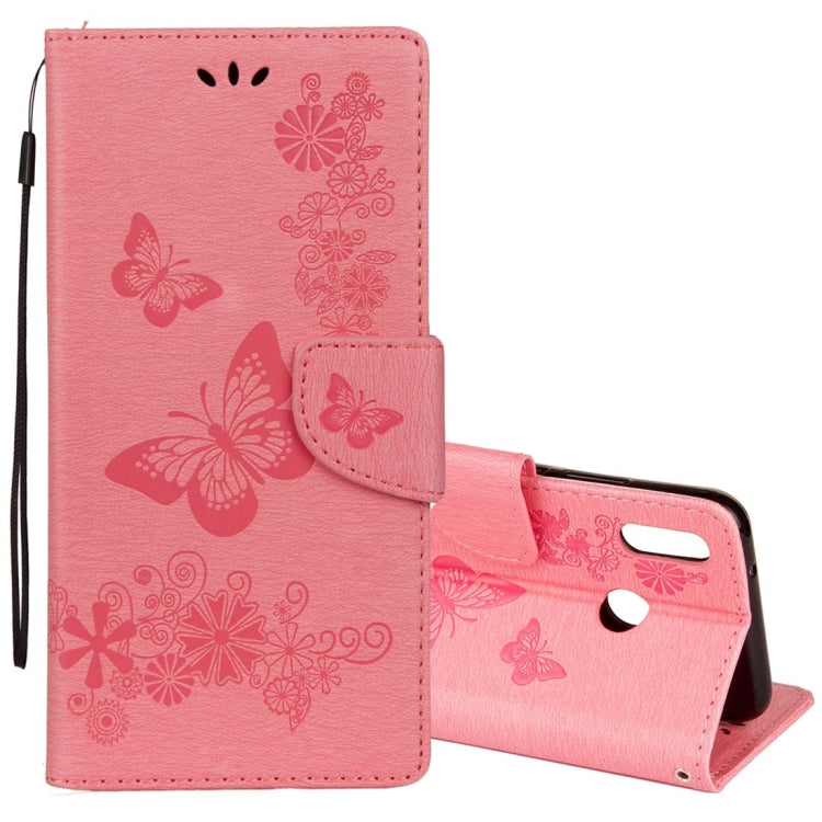 For Huawei  P20 Lite Vintage Embossed Floral Butterfly Pattern Horizontal Flip Leather Case with Card Slot & Holder & Wallet & Lanyard , For P20 Lite