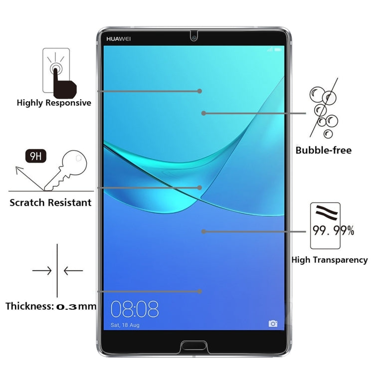 For Huawei MediaPad M5 8.4 inch 0.3mm 9H Surface Hardness Explosion-proof Tempered Glass Film, For MediaPad M5 8.4 inch