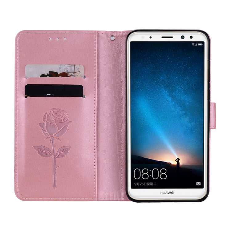 For Huawei Mate 10 Lite Rose Embossed Horizontal Flip Environmental PU Leather Case with Holder & Card Slots & Wallet, For Huawei Mate 10 Lite, Huawei Mate 10 Lite
