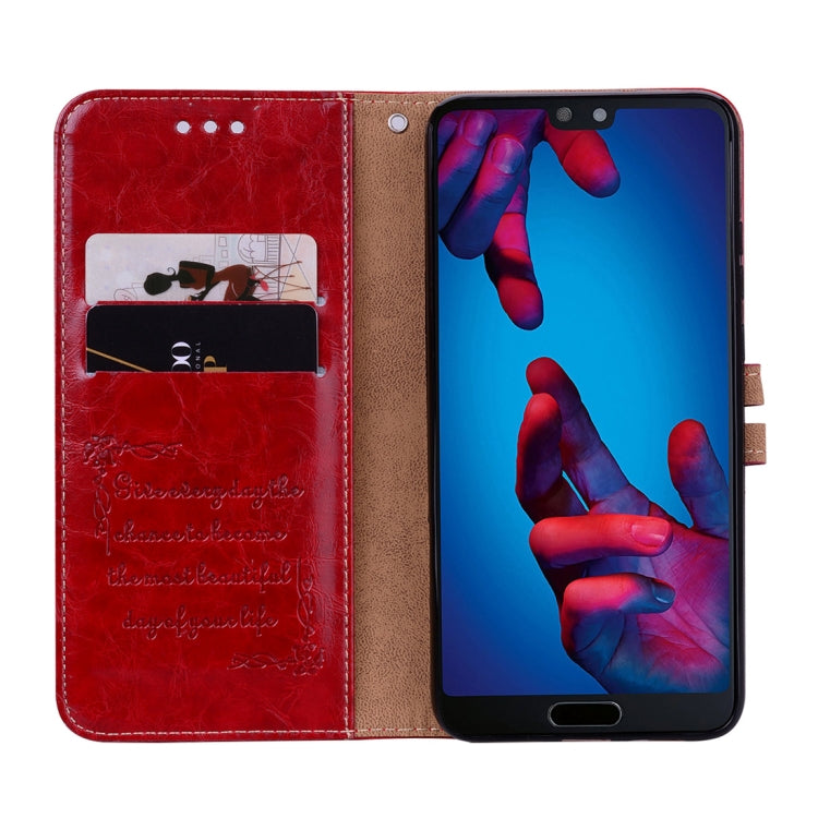 For Huawei P20 Business Style Oil Wax Texture Horizontal Flip Leather Case with Holder & Card Slots & Wallet, For Huawei P20