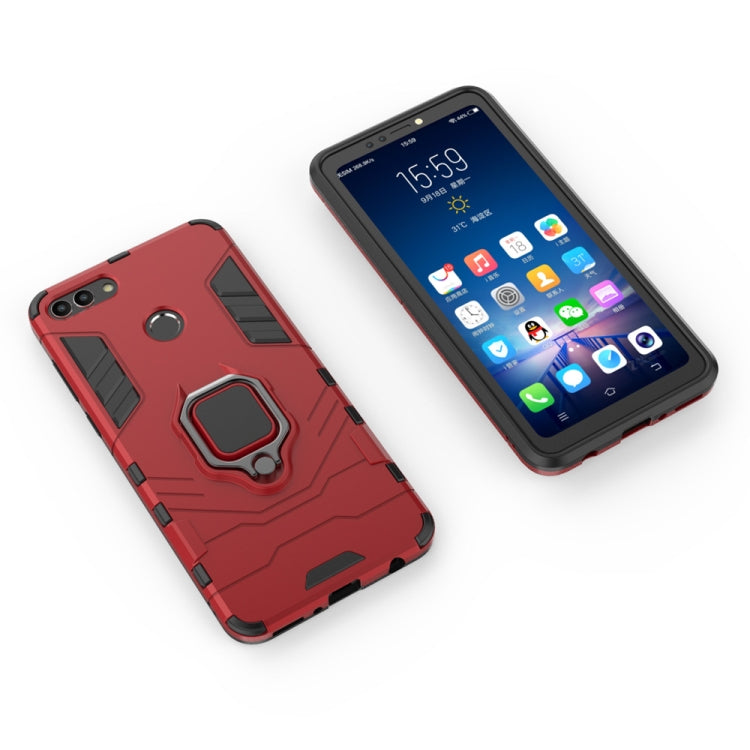 PC + TPU Shockproof Protective Case for Huawei Y9 2018, with Magnetic Ring Holder, For Huawei Y9 2018