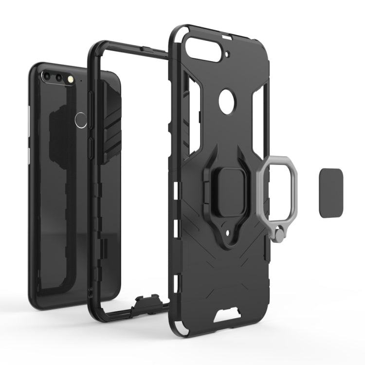 PC + TPU Shockproof Protective Case for Huawei Honor 7A, with Magnetic Ring Holder, For Huawei Honor 7A