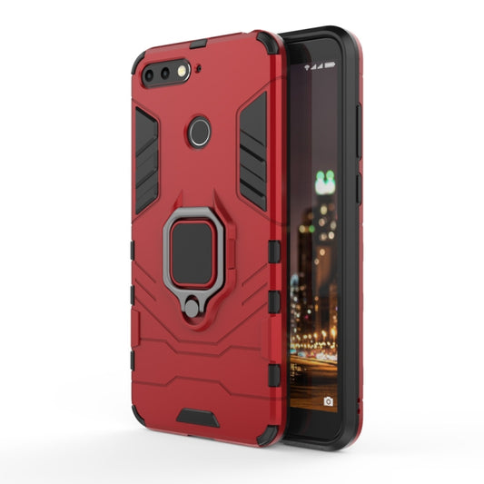 PC + TPU Shockproof Protective Case for Huawei Honor 7A, with Magnetic Ring Holder