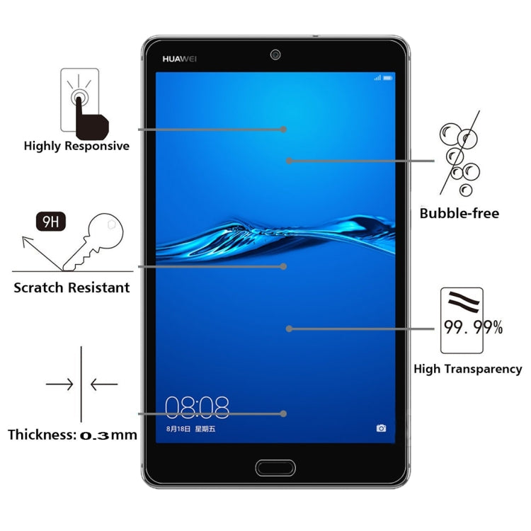 For Huawei MediaPad M3 Lite 8.0 inch 0.3mm 9H Surface Hardness Explosion-proof Tempered Glass Film, For M3 Lite 8.0