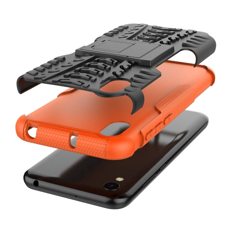 Shockproof  PC + TPU Tire Pattern Case for Huawei Honor 8s, with Holder, For Huawei Honor 8s
