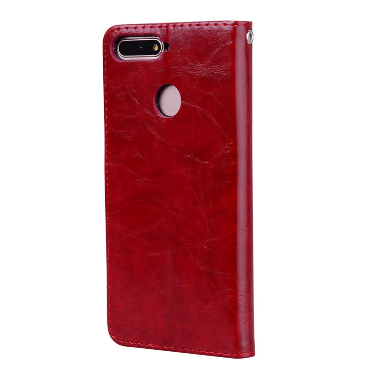 Business Style Oil Wax Texture Horizontal Flip Leather Case for Huawei Honor 7A (with fingerprint hole), with Holder & Card Slots & Wallet, For Huawei Honor 7A