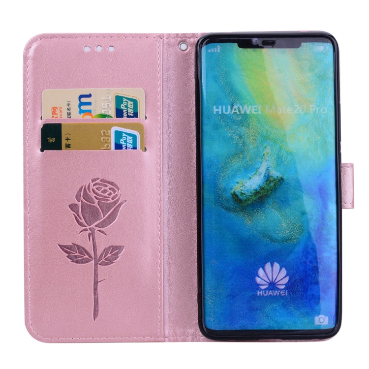 Rose Embossed Horizontal Flip PU Leather Case for Huawei Mate 20 Pro, with Holder & Card Slots & Wallet, For Huawei Mate 20 Pro, Huawei Mate 20 Pro