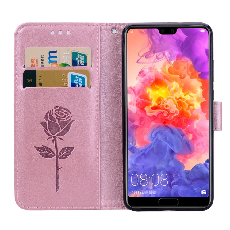 Rose Embossed Horizontal Flip PU Leather Case for Huawei P20, with Holder & Card Slots & Wallet, For Huawei P20, Huawei P20